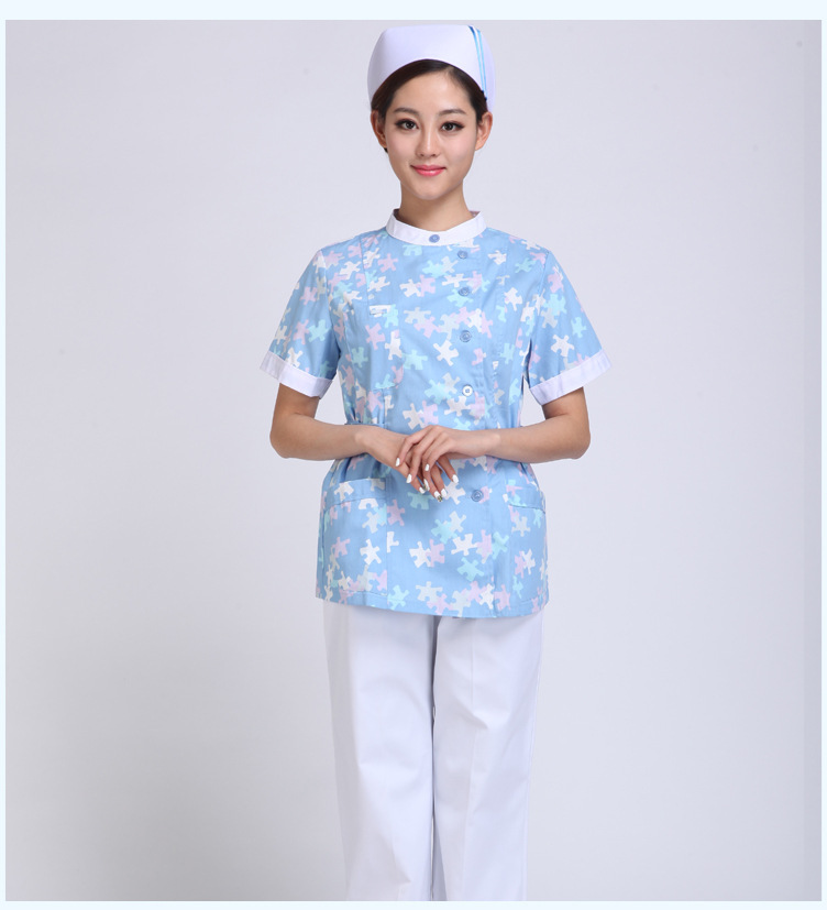 護士服夏裝分體蘭花新款護士服批發(fā)定做廠(chǎng)家定制